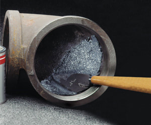 Epoxy-based coating applied to metal surface