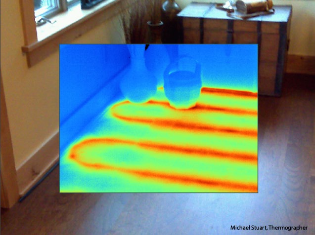 Thermal imaging camera radiant floor heating