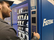 Customer at vending machine