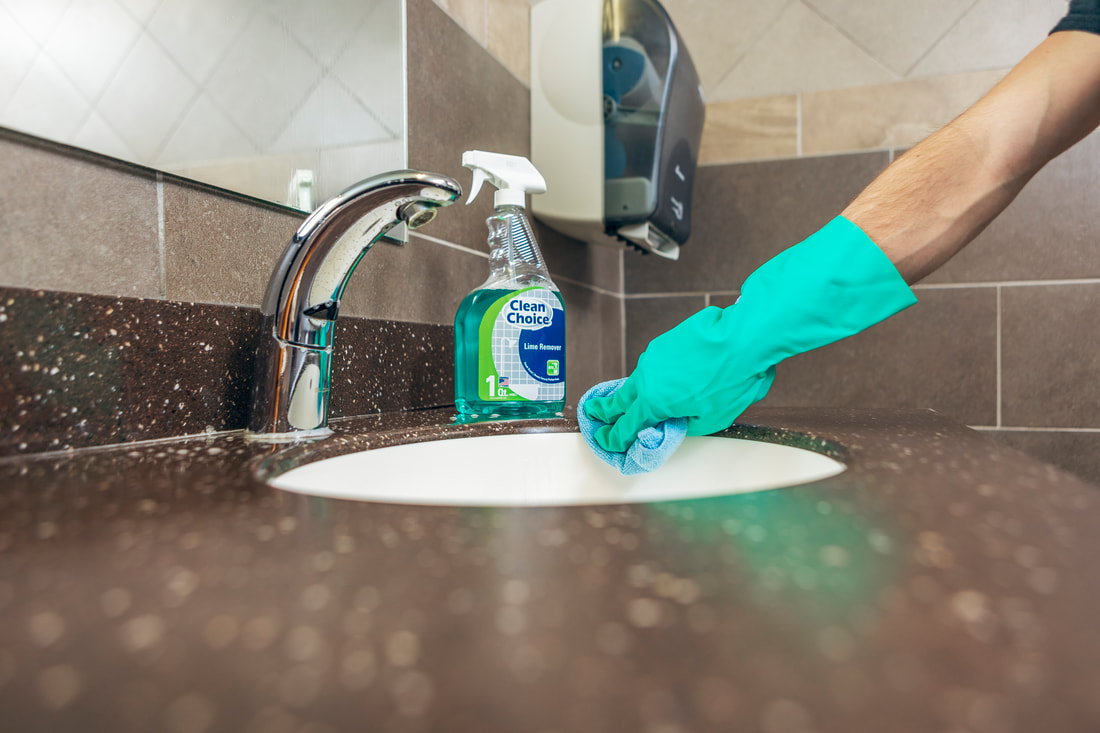 Cleaning sink with Clean Choice Lime Remover