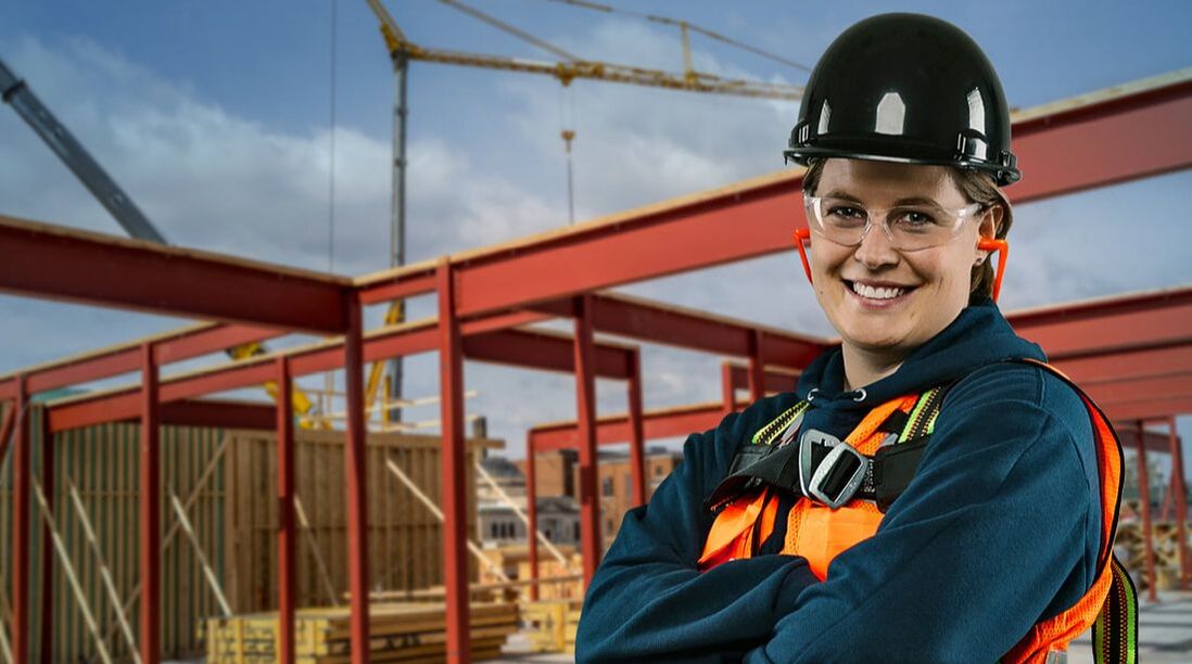Woman on construction site