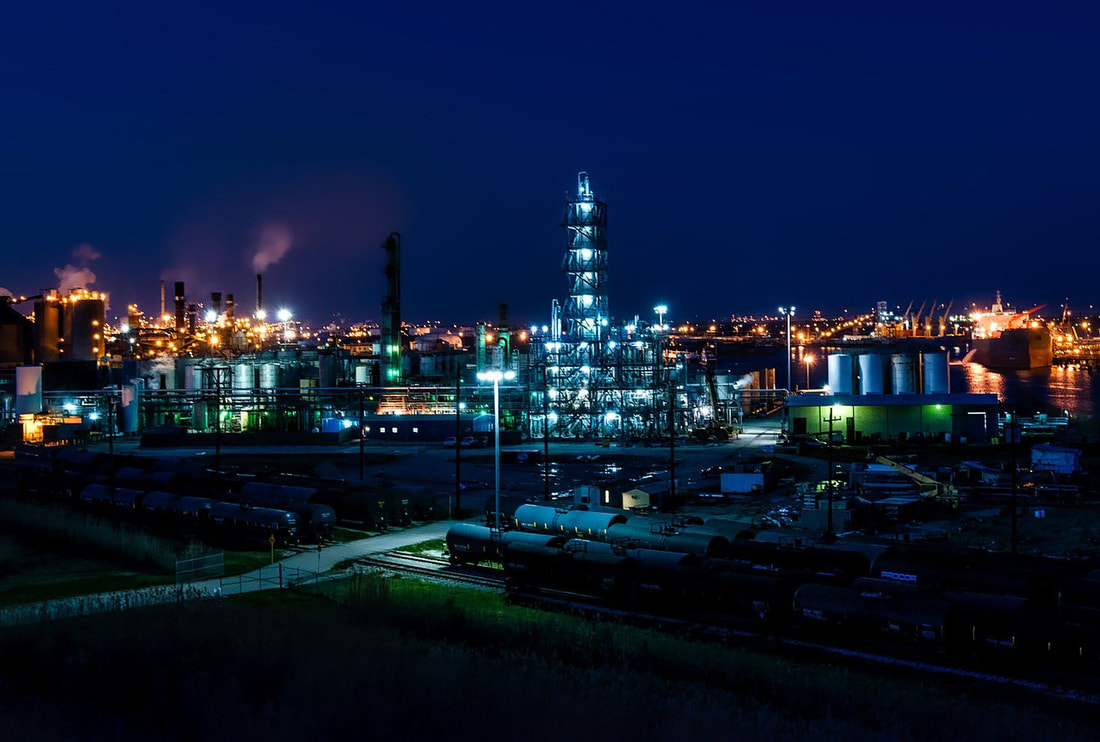 Port Arthur Texas Night Evening Industry Refinery