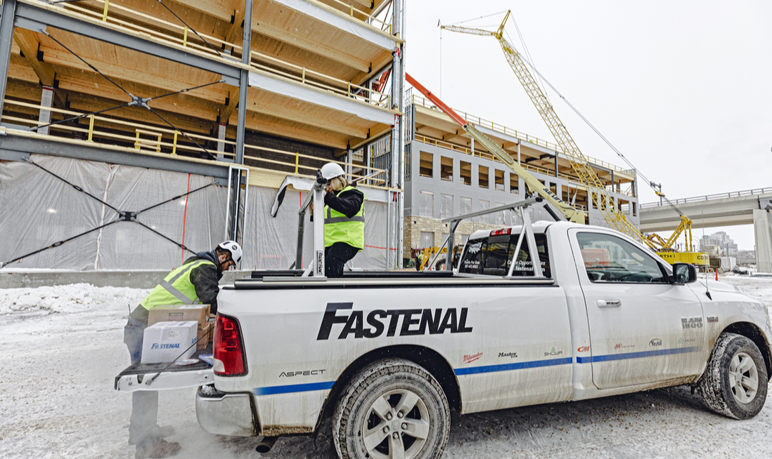 Fastenal employees on truck