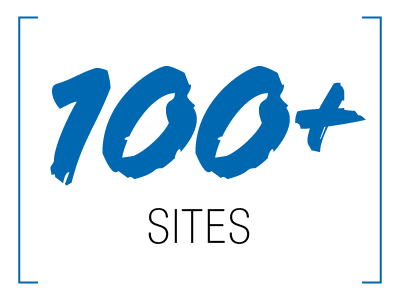 100+ sites